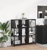 VidaXL Boekenkast Zwart Eiken 102 x 32 x 104,5 cm Bewerkt hout