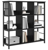 VidaXL Boekenkast Zwart Eiken 102 x 32 x 104,5 cm Bewerkt hout