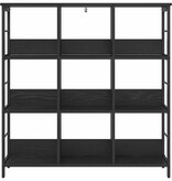 VidaXL Boekenkast Zwart Eiken 102 x 32 x 104,5 cm Bewerkt hout