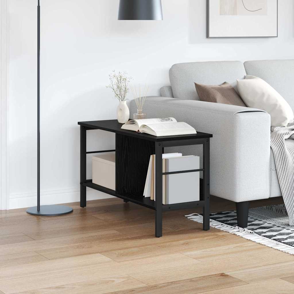 VidaXL Boekenkast Zwart Eiken 82 x 32 x 47 cm Bewerkt hout