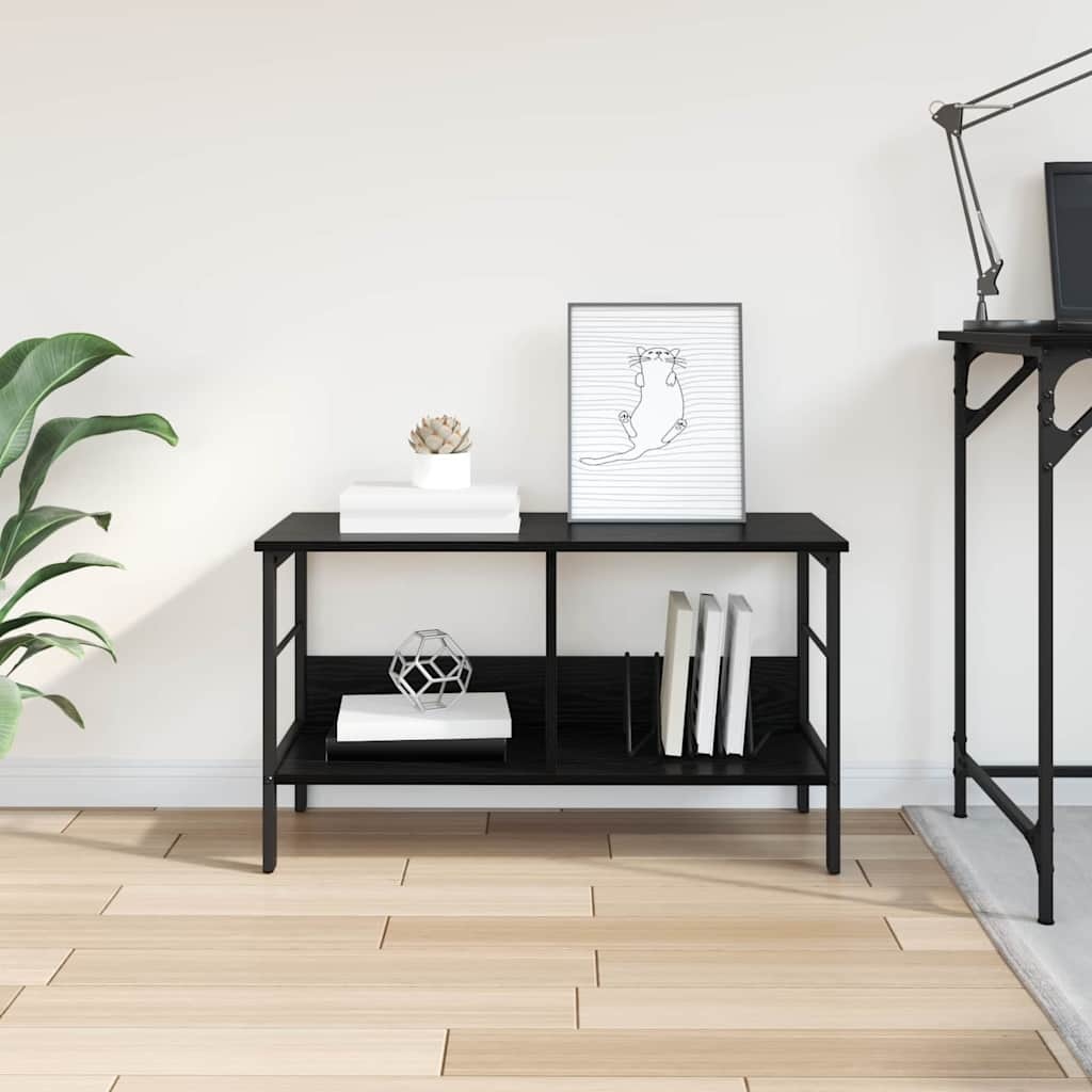 VidaXL Boekenkast Zwart Eiken 82 x 32 x 47 cm Bewerkt hout