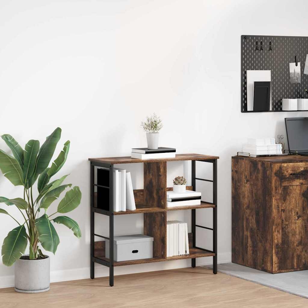 VidaXL Boekenkast Gerookt eiken 82 x 32 x 79 cm Bewerkt hout