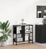 VidaXL Boekenkast Zwart Eiken 82 x 32 x 79 cm Bewerkt hout