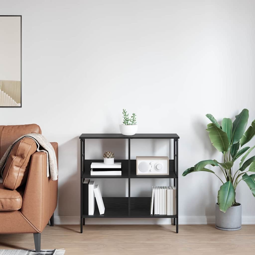 VidaXL Boekenkast Zwart Eiken 82 x 32 x 79 cm Bewerkt hout