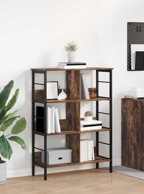 VidaXL Boekenkast Gerookt eiken 82 x 32 x 112 cm Bewerkt hout