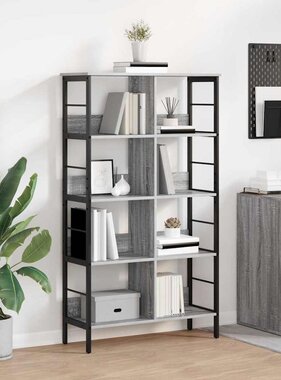 VidaXL Boekenkast Grijs Sonoma 82 x 32 x 144,5 cm Bewerkt hout