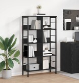 VidaXL Boekenkast Zwart Eiken 82 x 32 x 144,5 cm Bewerkt hout