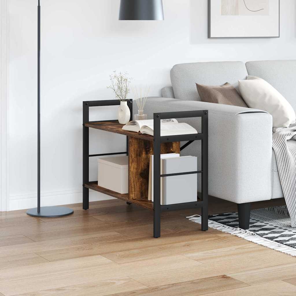 VidaXL Boekenkast Gerookt eiken 75 x 30 x 58,5 cm Bewerkt hout