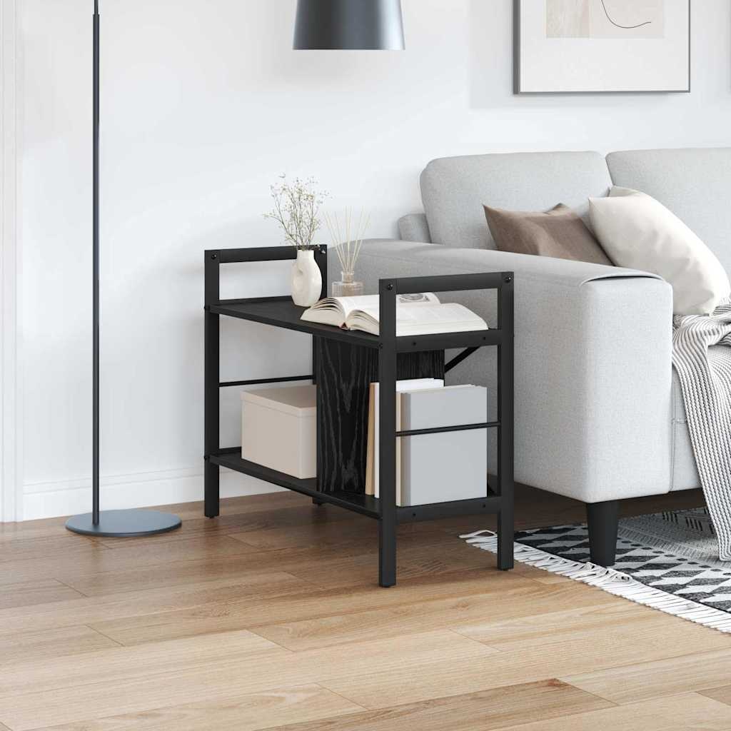 VidaXL Boekenkast Zwart Eiken 75 x 30 x 58,5 cm Bewerkt hout