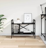 VidaXL Boekenkast Zwart Eiken 75 x 30 x 58,5 cm Bewerkt hout