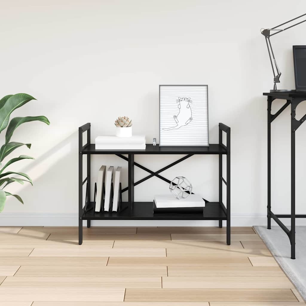 VidaXL Boekenkast Zwart Eiken 75 x 30 x 58,5 cm Bewerkt hout