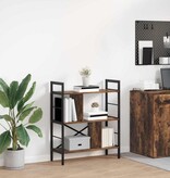 VidaXL Boekenkast Gerookt eiken 75 x 30 x 91 cm Bewerkt hout