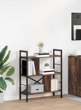 VidaXL Boekenkast Gerookt eiken 75 x 30 x 91 cm Bewerkt hout