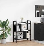 VidaXL Boekenkast Zwart Eiken 75 x 30 x 91 cm Bewerkt hout