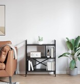 VidaXL Boekenkast Zwart Eiken 75 x 30 x 91 cm Bewerkt hout