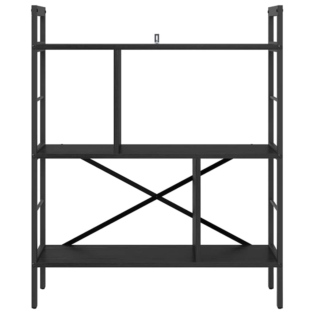 VidaXL Boekenkast Zwart Eiken 75 x 30 x 91 cm Bewerkt hout