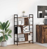 VidaXL Boekenkast Gerookt eiken 75 x 30 x 123,5 cm Bewerkt hout