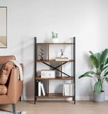 VidaXL Boekenkast Gerookt eiken 75 x 30 x 123,5 cm Bewerkt hout