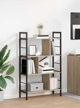 VidaXL Boekenkast Sonoma Eiken 75 x 30 x 123,5 cm Bewerkt hout