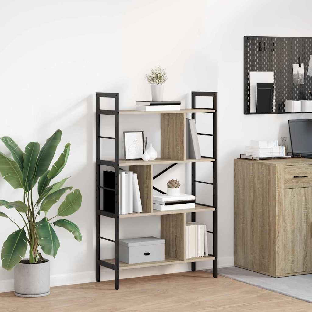 VidaXL Boekenkast Sonoma Eiken 75 x 30 x 123,5 cm Bewerkt hout