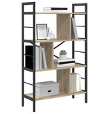 VidaXL Boekenkast Sonoma Eiken 75 x 30 x 123,5 cm Bewerkt hout
