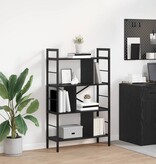 VidaXL Boekenkast Zwart Eiken 75 x 30 x 123,5 cm Bewerkt hout