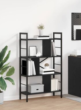 VidaXL Boekenkast Zwart Eiken 75 x 30 x 123,5 cm Bewerkt hout