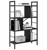 VidaXL Boekenkast Zwart Eiken 75 x 30 x 123,5 cm Bewerkt hout