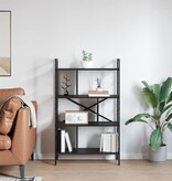 VidaXL Boekenkast Zwart Eiken 75 x 30 x 123,5 cm Bewerkt hout