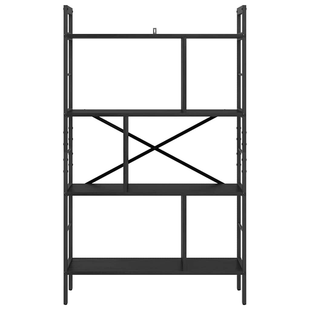 VidaXL Boekenkast Zwart Eiken 75 x 30 x 123,5 cm Bewerkt hout