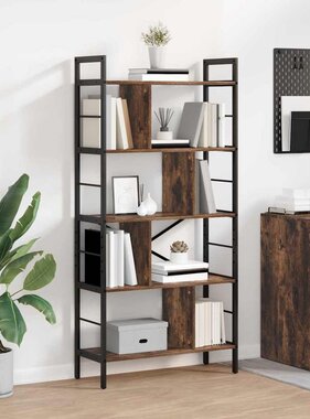 VidaXL Boekenkast Gerookt eiken 75 x 30 x 156 cm Bewerkt hout