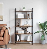 VidaXL Boekenkast Gerookt eiken 75 x 30 x 156 cm Bewerkt hout