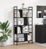 VidaXL Boekenkast Zwart Eiken 75 x 30 x 156 cm Bewerkt hout