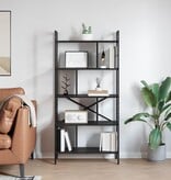 VidaXL Boekenkast Zwart Eiken 75 x 30 x 156 cm Bewerkt hout