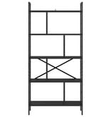 VidaXL Boekenkast Zwart Eiken 75 x 30 x 156 cm Bewerkt hout