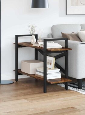 VidaXL Boekenkast Gerookt eiken 100 x 33,5 x 64 cm Bewerkt hout