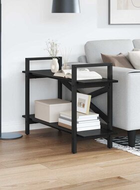 VidaXL Boekenkast Zwart Eiken 100 x 33,5 x 64 cm Bewerkt hout