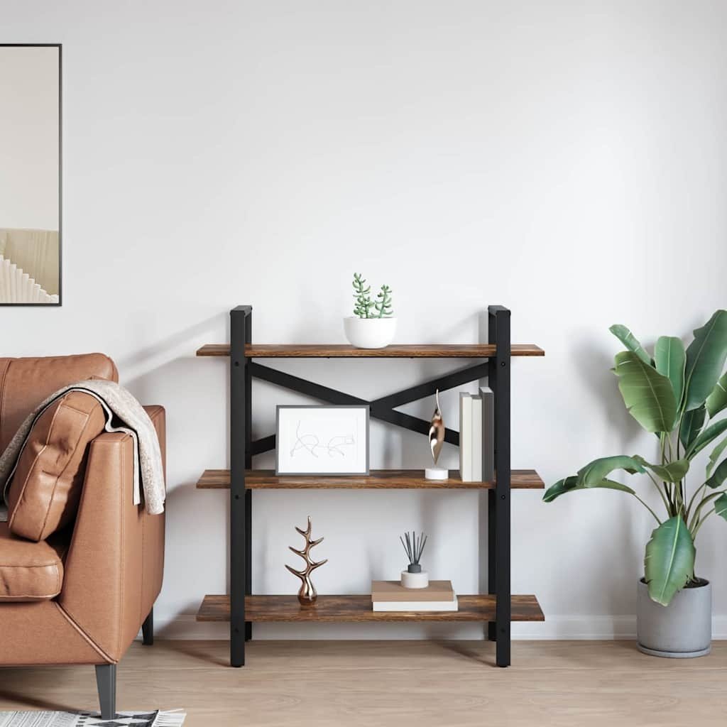 VidaXL Boekenkast Gerookt eiken 100 x 33,5 x 102 cm Bewerkt hout