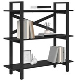 VidaXL Boekenkast Zwart Eiken 100 x 33,5 x 102 cm Bewerkt hout