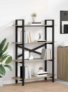 VidaXL Boekenkast Sonoma Eiken 100 x 33,5 x 140 cm Bewerkt hout