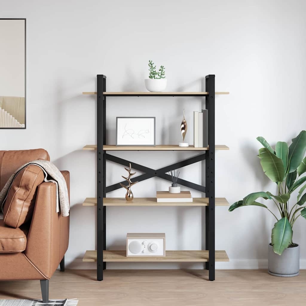 VidaXL Boekenkast Sonoma Eiken 100 x 33,5 x 140 cm Bewerkt hout