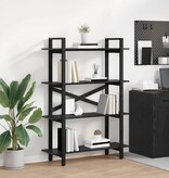 VidaXL Boekenkast Zwart Eiken 100 x 33,5 x 140 cm Bewerkt hout