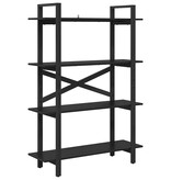 VidaXL Boekenkast Zwart Eiken 100 x 33,5 x 140 cm Bewerkt hout