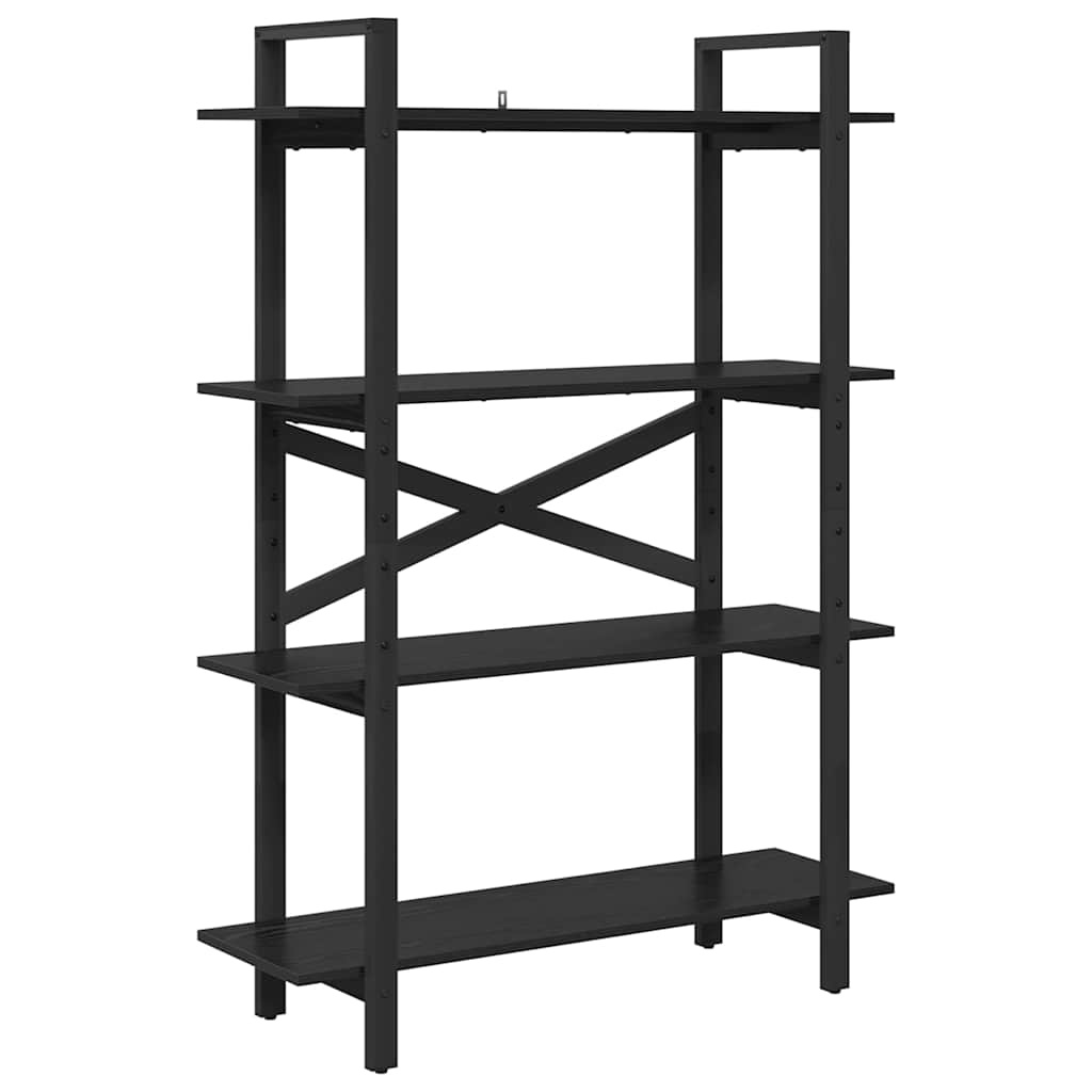 VidaXL Boekenkast Zwart Eiken 100 x 33,5 x 140 cm Bewerkt hout