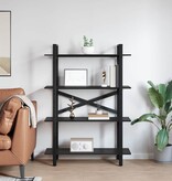 VidaXL Boekenkast Zwart Eiken 100 x 33,5 x 140 cm Bewerkt hout