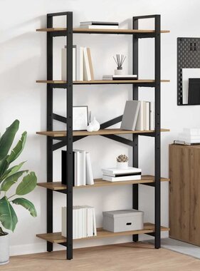 VidaXL Boekenkast Artisan Eiken 100 x 33,5 x 178 cm Bewerkt hout