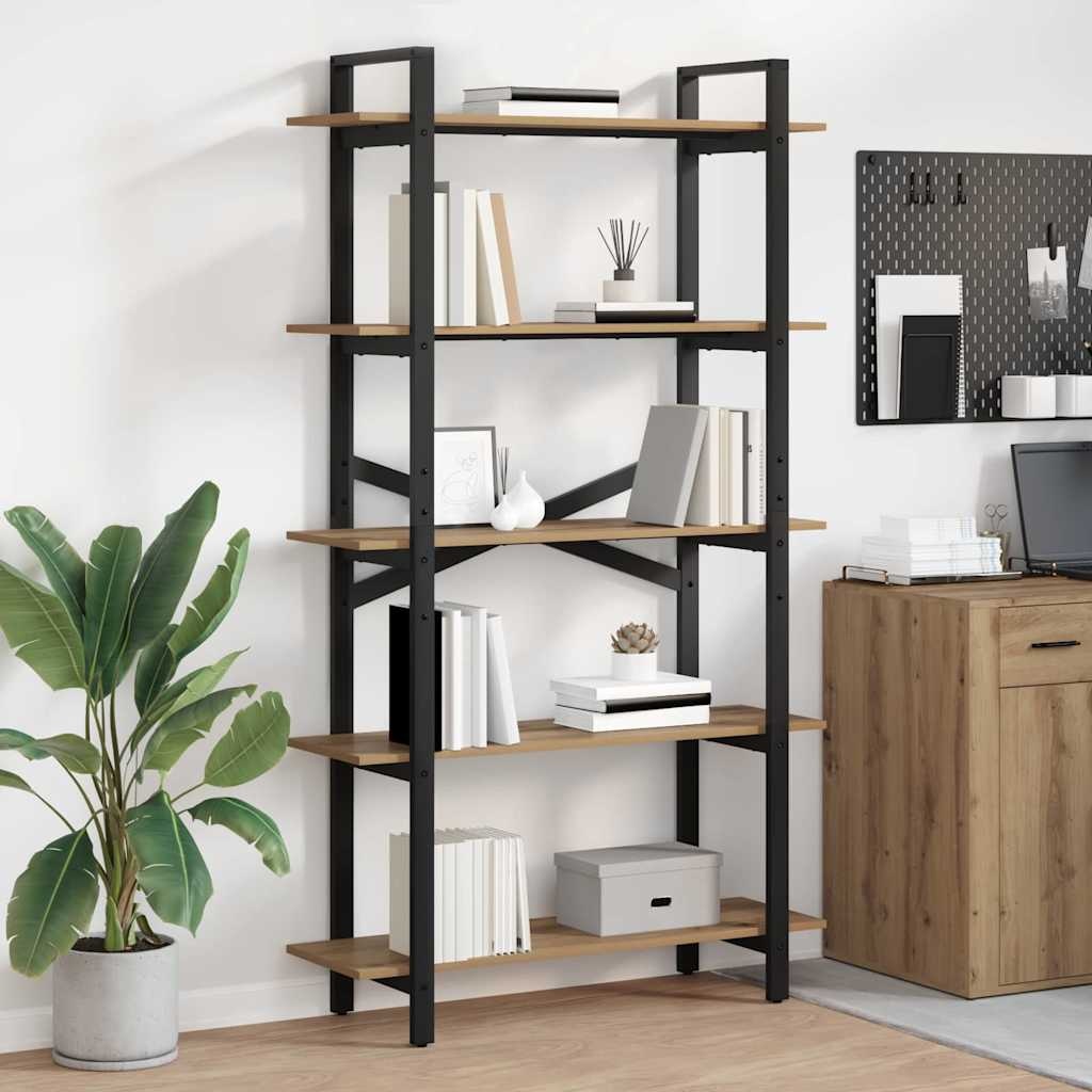 VidaXL Boekenkast Artisan Eiken 100 x 33,5 x 178 cm Bewerkt hout