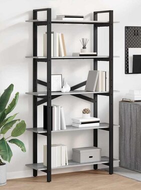 VidaXL Boekenkast Grijs Sonoma 100 x 33,5 x 178 cm Bewerkt hout