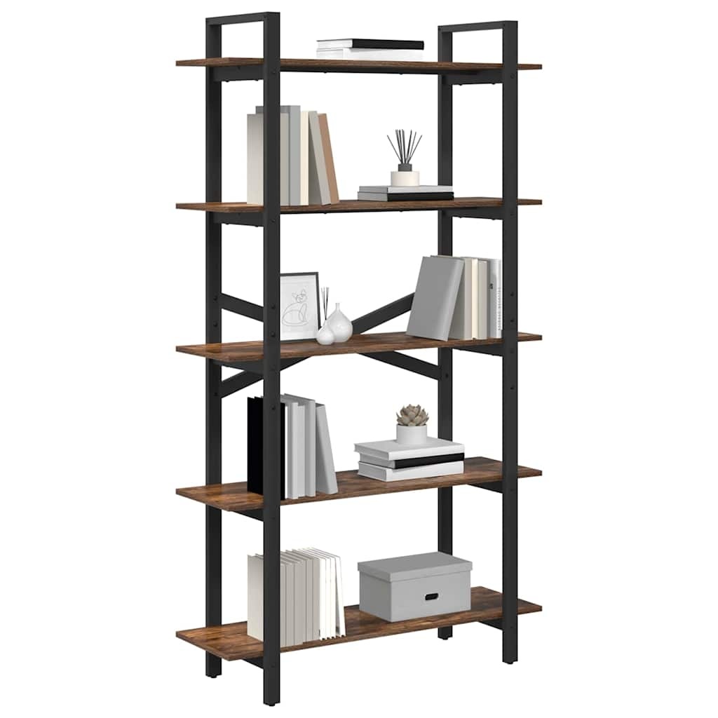 VidaXL Boekenkast Gerookt eiken 100 x 33,5 x 178 cm Bewerkt hout