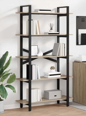 VidaXL Boekenkast Sonoma Eiken 100 x 33,5 x 178 cm Bewerkt hout